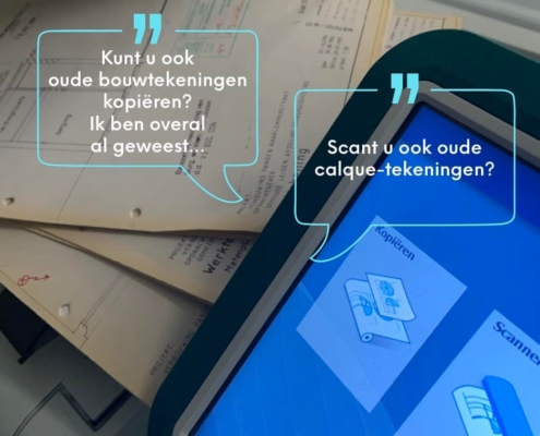 oude bouwtekeningen blauwdrukken kopieren scannen