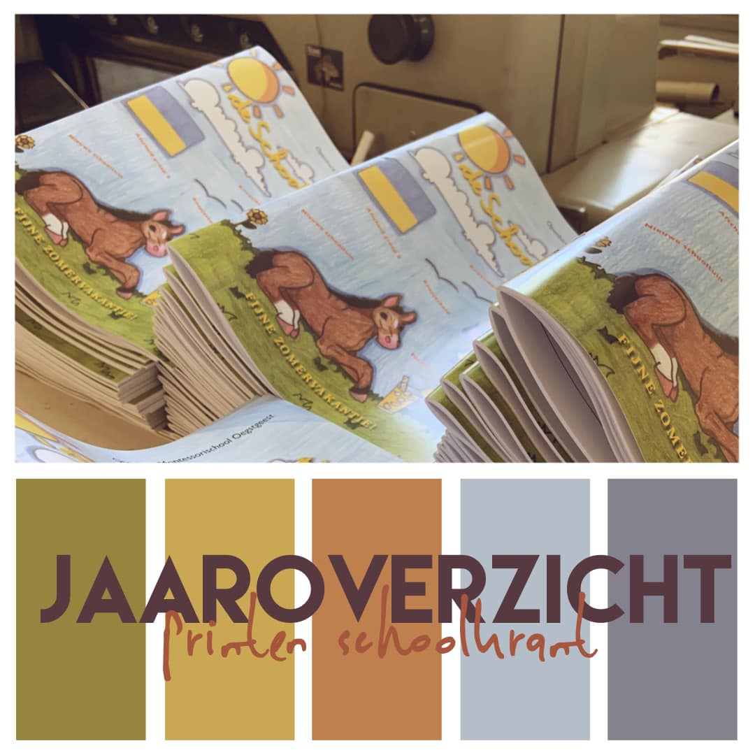 digitaal print zwartwit kleur schoolkrant jaaroverzicht