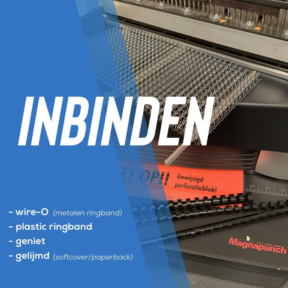 inbinden nieten metalen of plastic Drukkerij der Linden inbinden- nieten- wire-O- plastic ringband