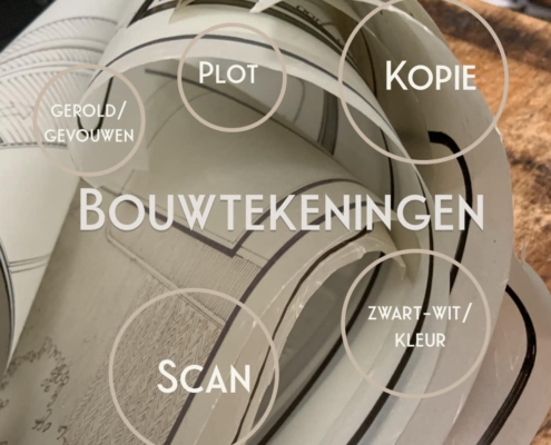 bouwtekening grootformaat scannen plotten kopiëren afdrukken kleur zwartwit