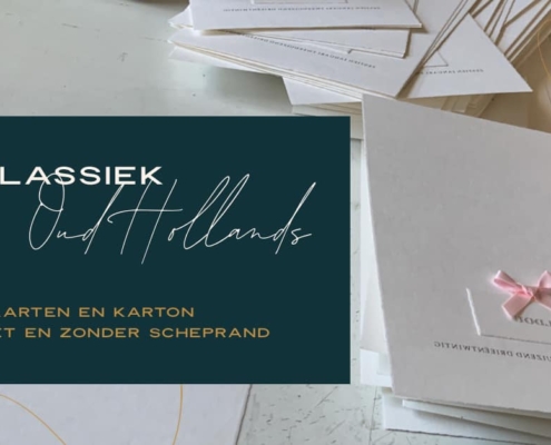 oud hollands digitaal print kleur zwartwit scheprand geboortekaartjes