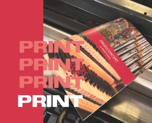 Vrijdagprints printen kleur zwart folder flyer geboortekaartje programmaboekje
