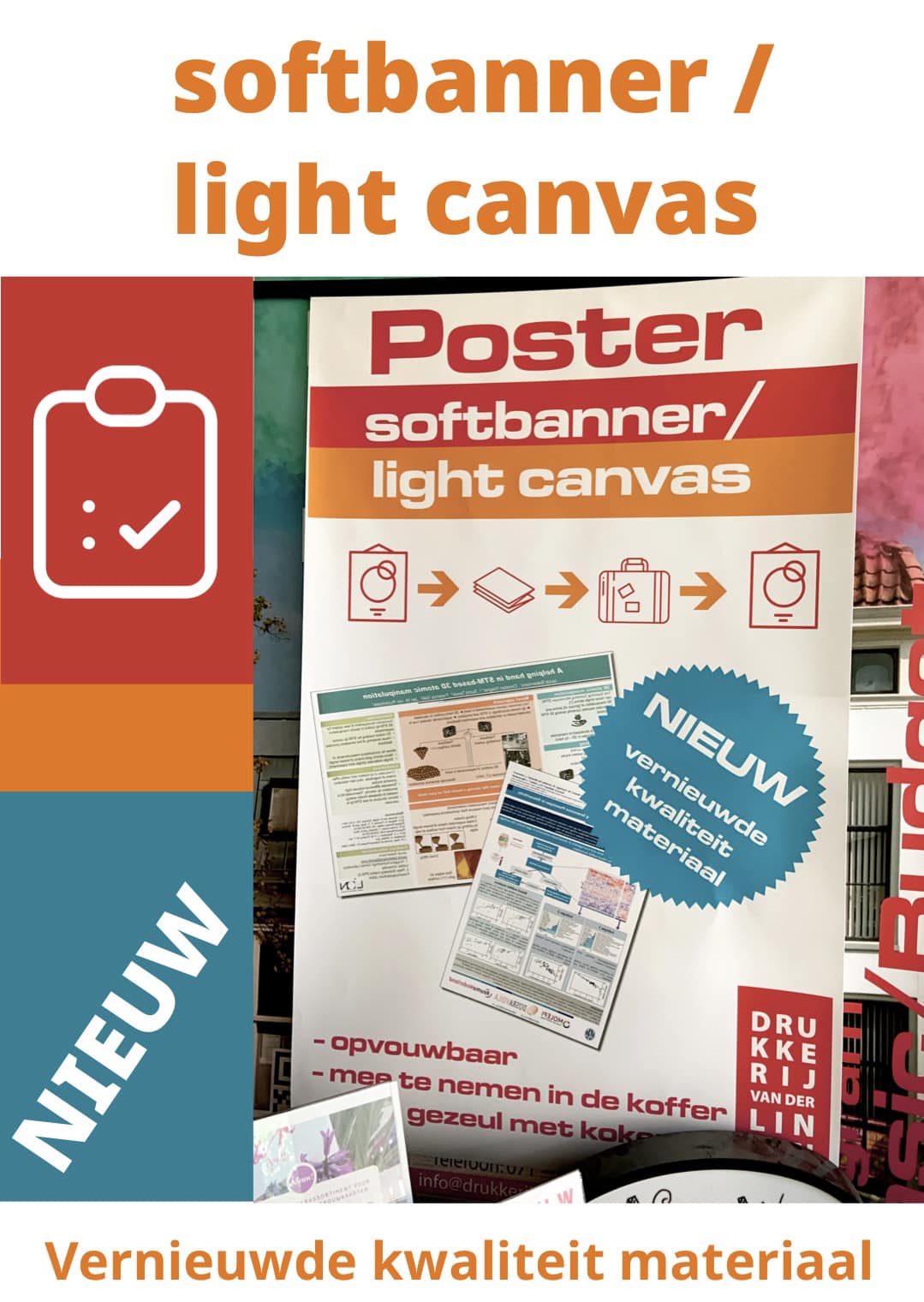 nieuwe kwaliteit softbanner canvas-light opvouwbare poster