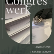 congreswerk: digitaal print kleur en zwartwit, congresbundels, folders, badges, certificaten, formulieren