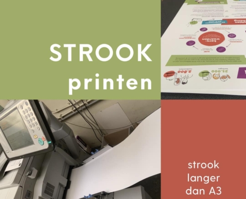 digitaal print van stroken op kleinformaat printer
