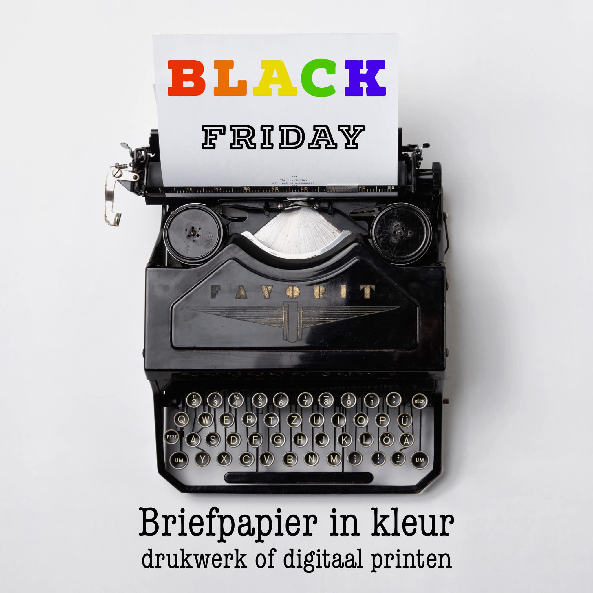 Black Friday: briefpapier digitaal print offsetdruk full colour PMS