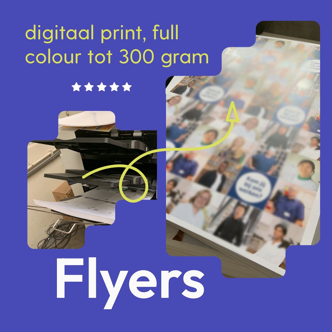 flyer digitaal print full colour to 300 gram