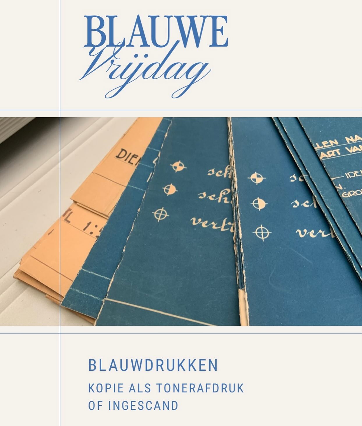 Blauwdruk tonerkopie scan oude bouwtekeningen