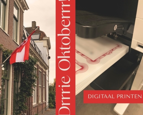 drie oktober leidens ontzet digitaal print zwart kleur