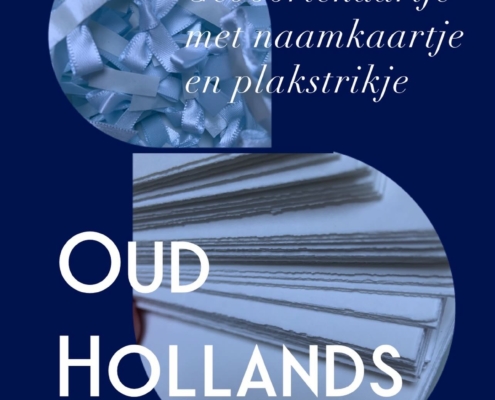 geboortekaartje Oud Hollands plakstrikje naamkaartje