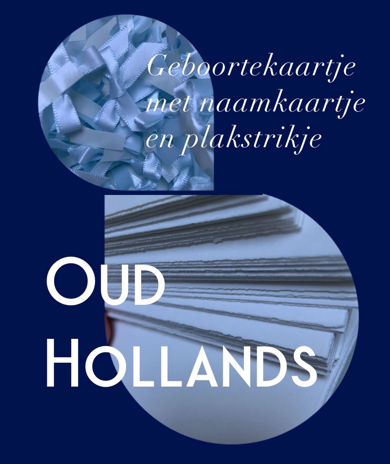 geboortekaartje Oud Hollands plakstrikje naamkaartje